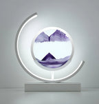 Lampada da tavolo con arte della sabbia LED e cornice circolare