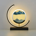 Lampada da tavolo con arte della sabbia LED e cornice circolare