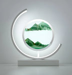 Lampada da tavolo con arte della sabbia LED e cornice circolare