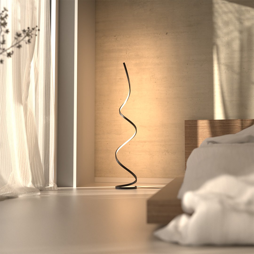 Lampada da Terra LED Scultorea – Lampada di Design a Spirale Moderna