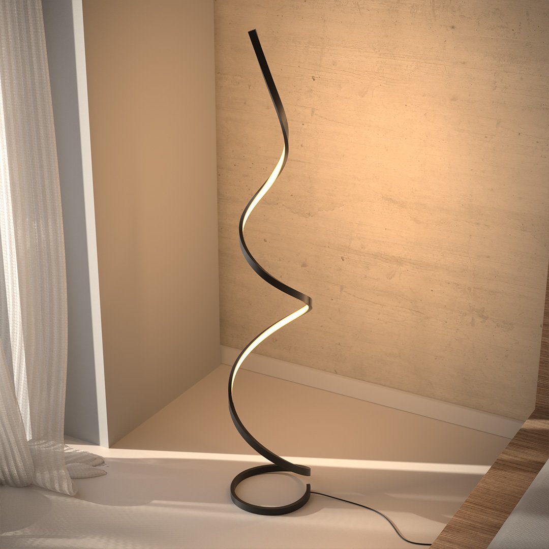 Lampada da Terra LED Scultorea – Lampada di Design a Spirale Moderna