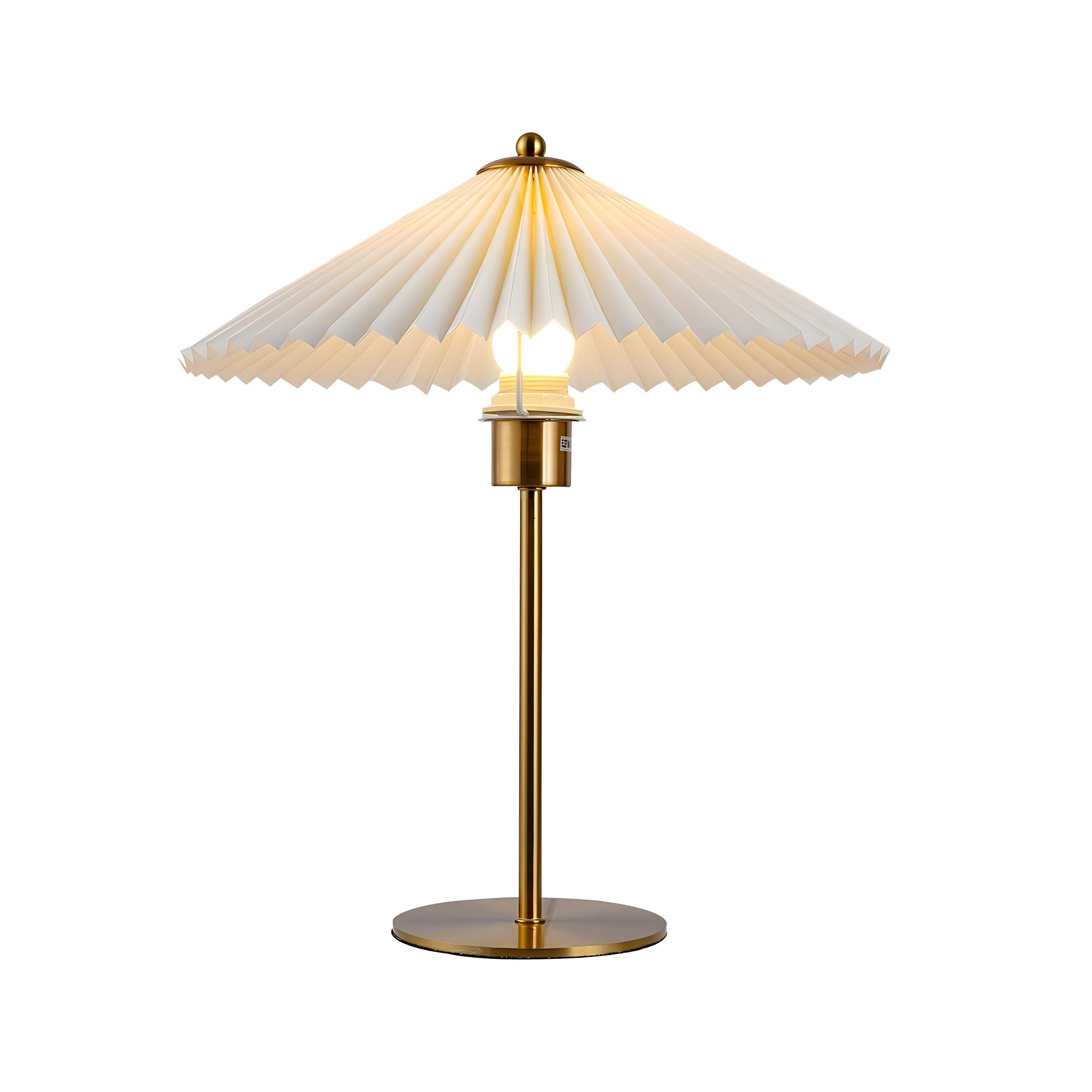 Lampada da Tavolo LERPA – Tessuto Plissettato – Ottone – Moderna – Illuminazione Elegante