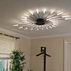 Wesley Flush-Mount Ceiling Light Fuochi d'Artificio, Nero/Oro