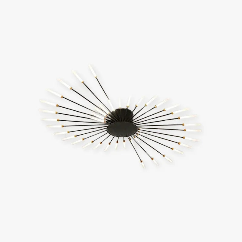 Wesley Flush-Mount Ceiling Light Fuochi d'Artificio, Nero/Oro