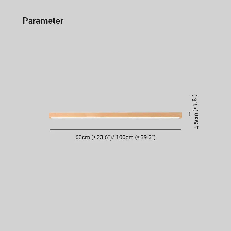 Arisha Linear Slim Ceiling Light, Legno