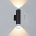 Lampada da Parete Esterno a Doppia Testa in Metallo Minimalista Kren, Nera