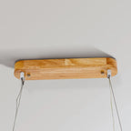 Lampada a sospensione ovale in legno contemporanea Veon