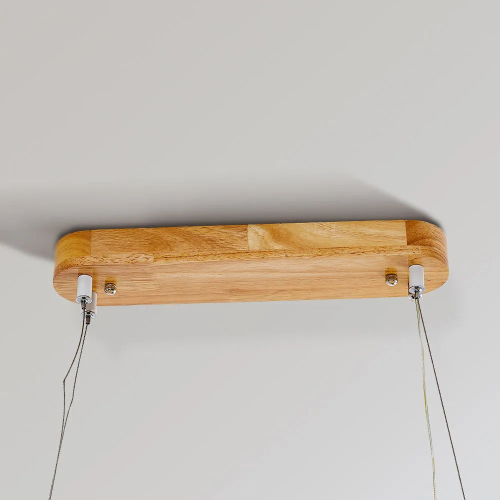 Lampada a sospensione ovale in legno contemporanea Veon