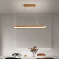 Lampada a sospensione ovale in legno contemporanea Veon