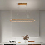 Lampada a sospensione ovale in legno contemporanea Veon