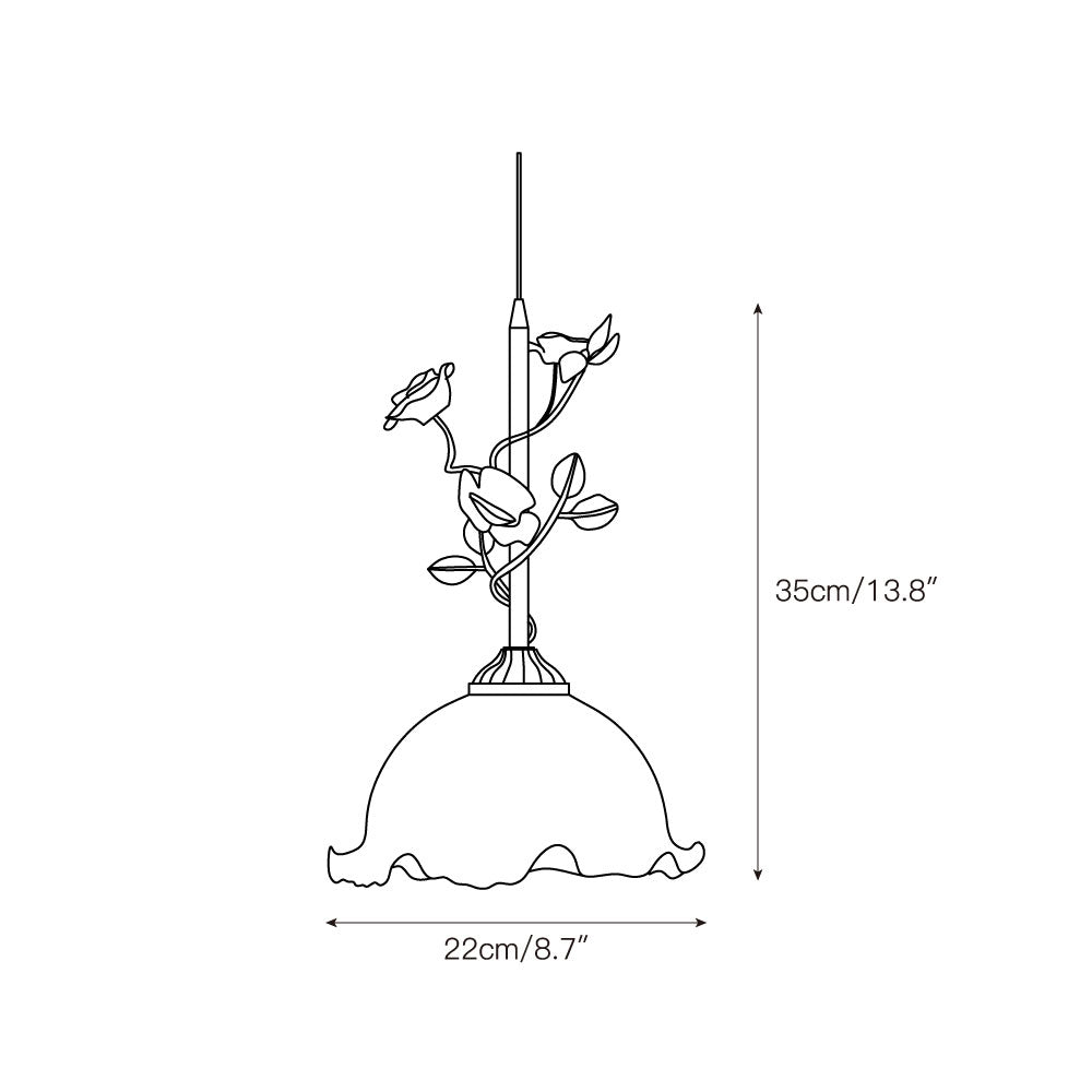 Lampada a sospensione in vetro Lalique Rose