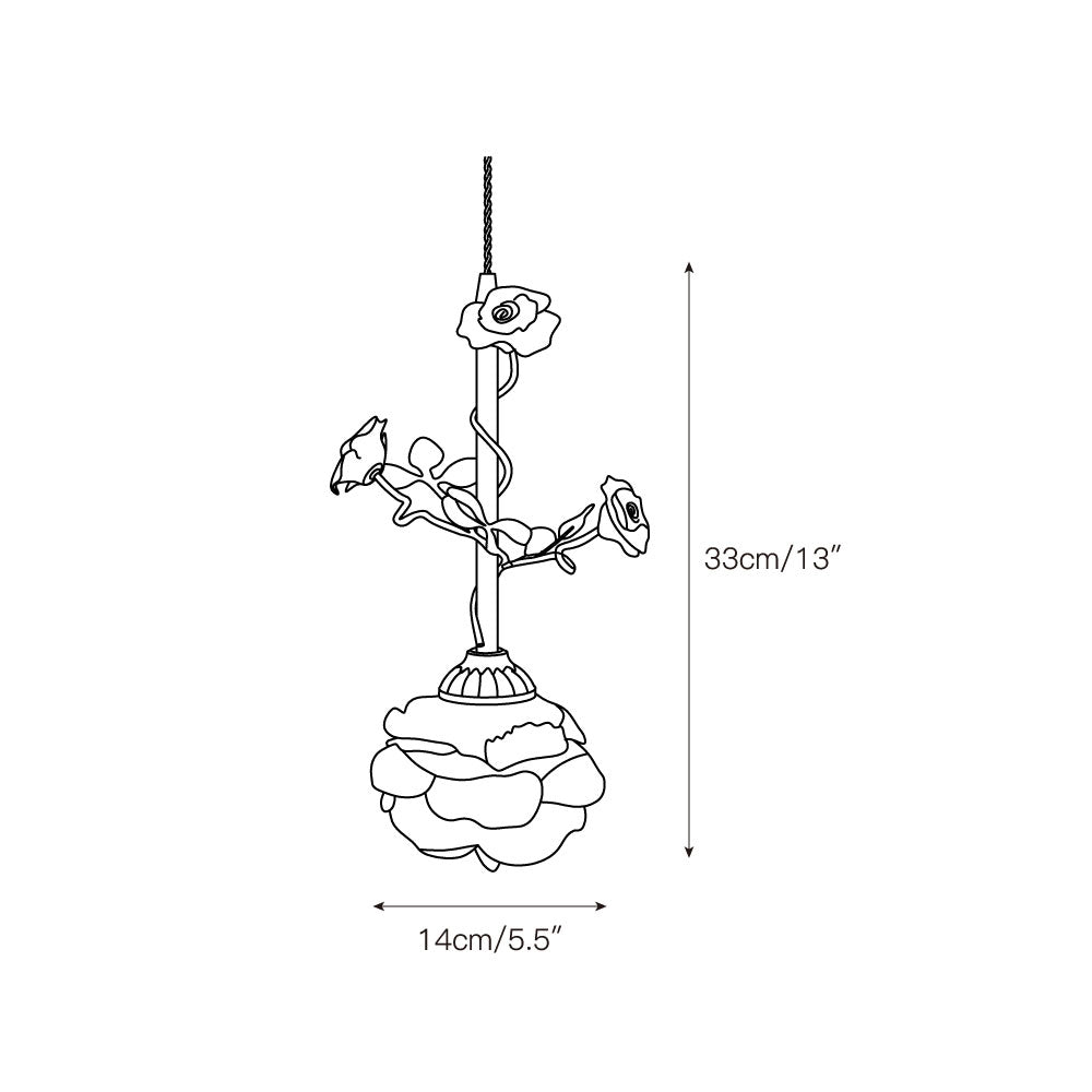 Lampada a sospensione in vetro Lalique Rose