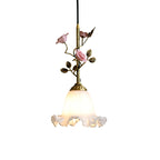 Lampada a sospensione in vetro Lalique Rose