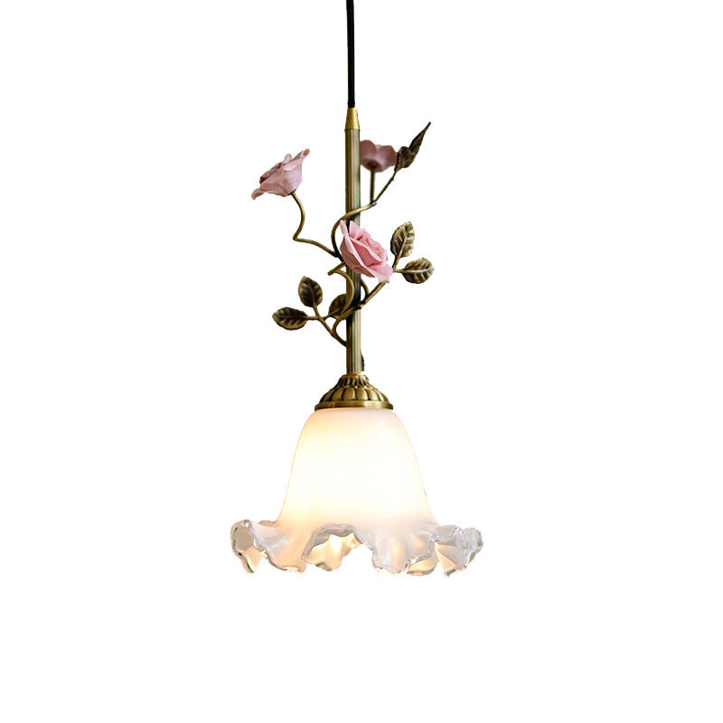 Lampada a sospensione in vetro Lalique Rose