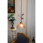 Lampada a sospensione in vetro Lalique Rose
