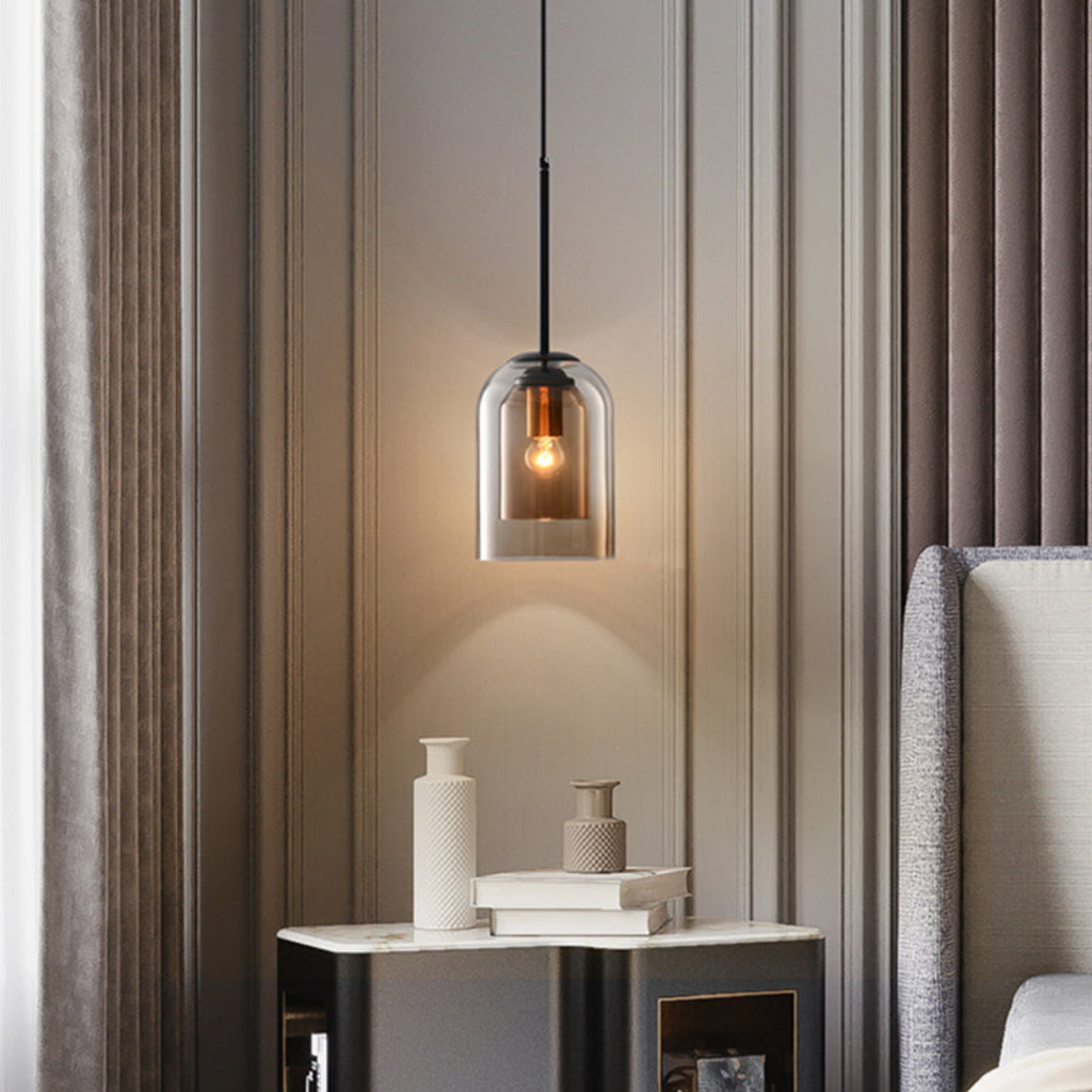 LuxeBeam Light - Lampada a sospensione moderna in vetro doppio