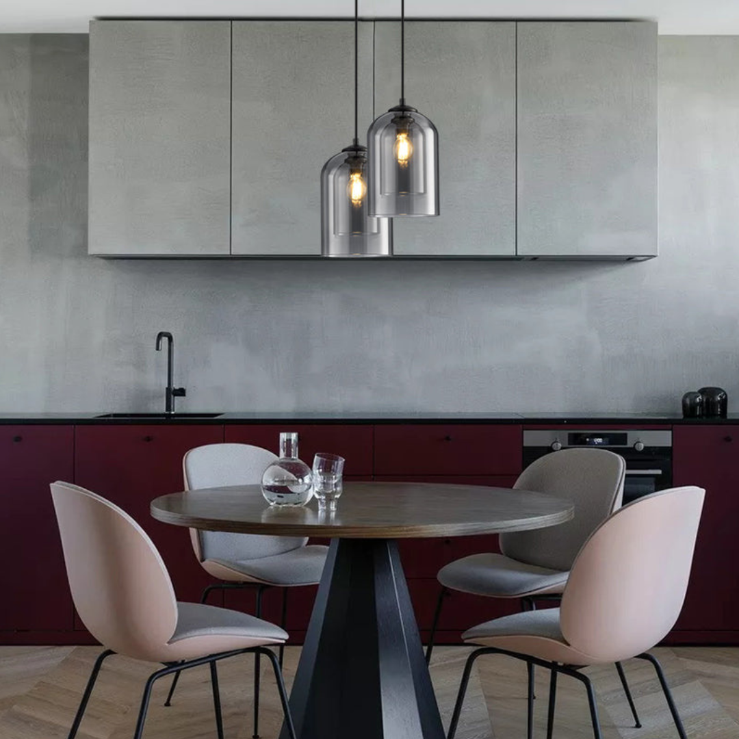 LuxeBeam Light - Lampada a sospensione moderna in vetro doppio