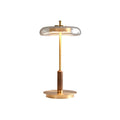 Lampada da tavolo Landero – Vetro, Legno, Metallo – Luce Calda – Ø 22 cm – Design Moderno per Atmosfere Eleganti
