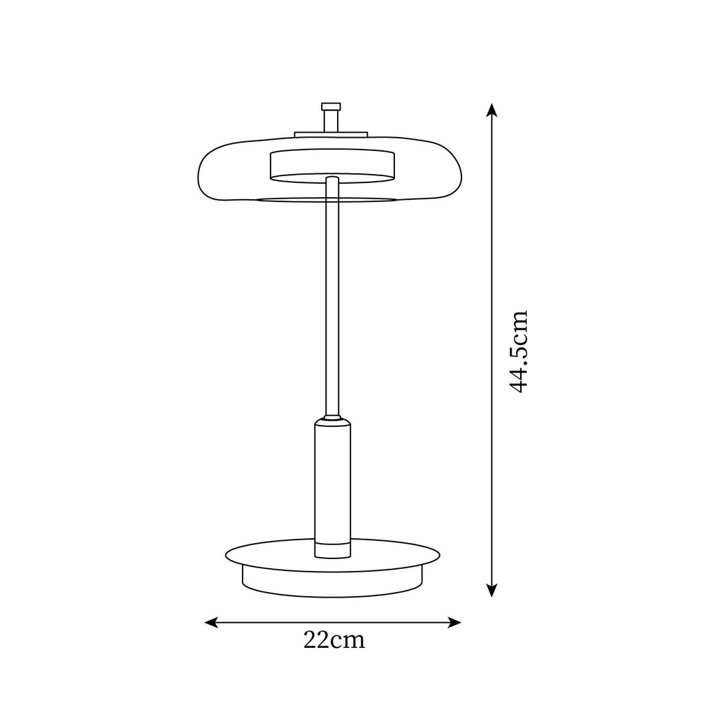 Lampada da tavolo Landero – Vetro, Legno, Metallo – Luce Calda – Ø 22 cm – Design Moderno per Atmosfere Eleganti