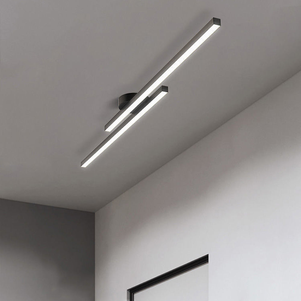 Lampada da soffitto Langstrip – LED – Nera – 21×5 cm – Design moderno per soggiorno e corridoio