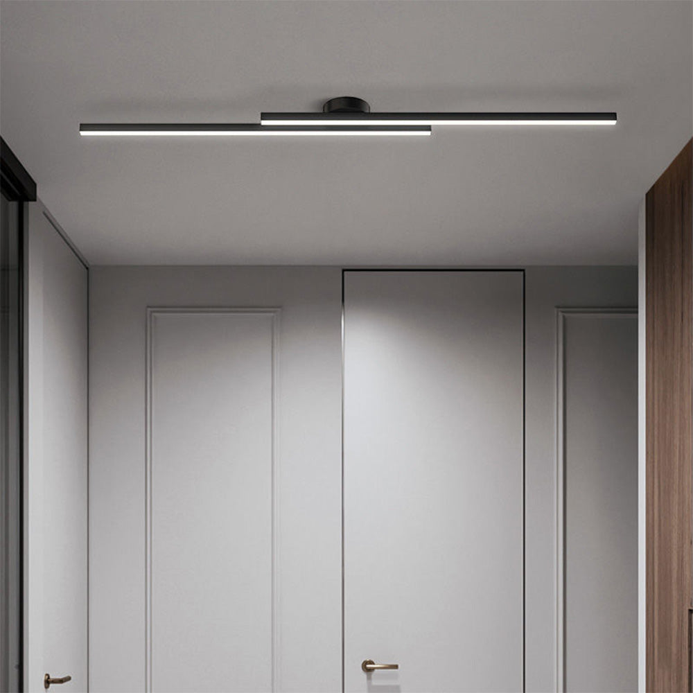Lampada da soffitto Langstrip – LED – Nera – 21×5 cm – Design moderno per soggiorno e corridoio