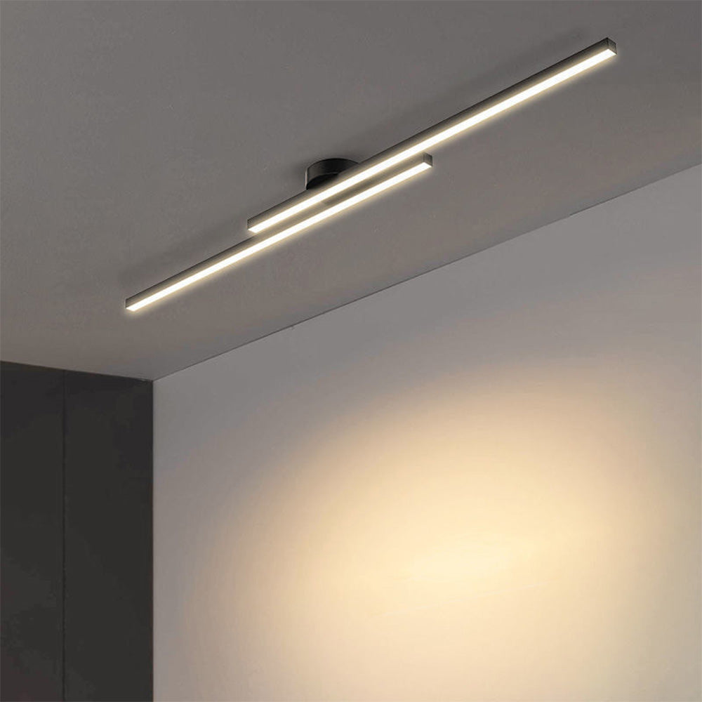 Lampada da soffitto Langstrip – LED – Nera – 21×5 cm – Design moderno per soggiorno e corridoio