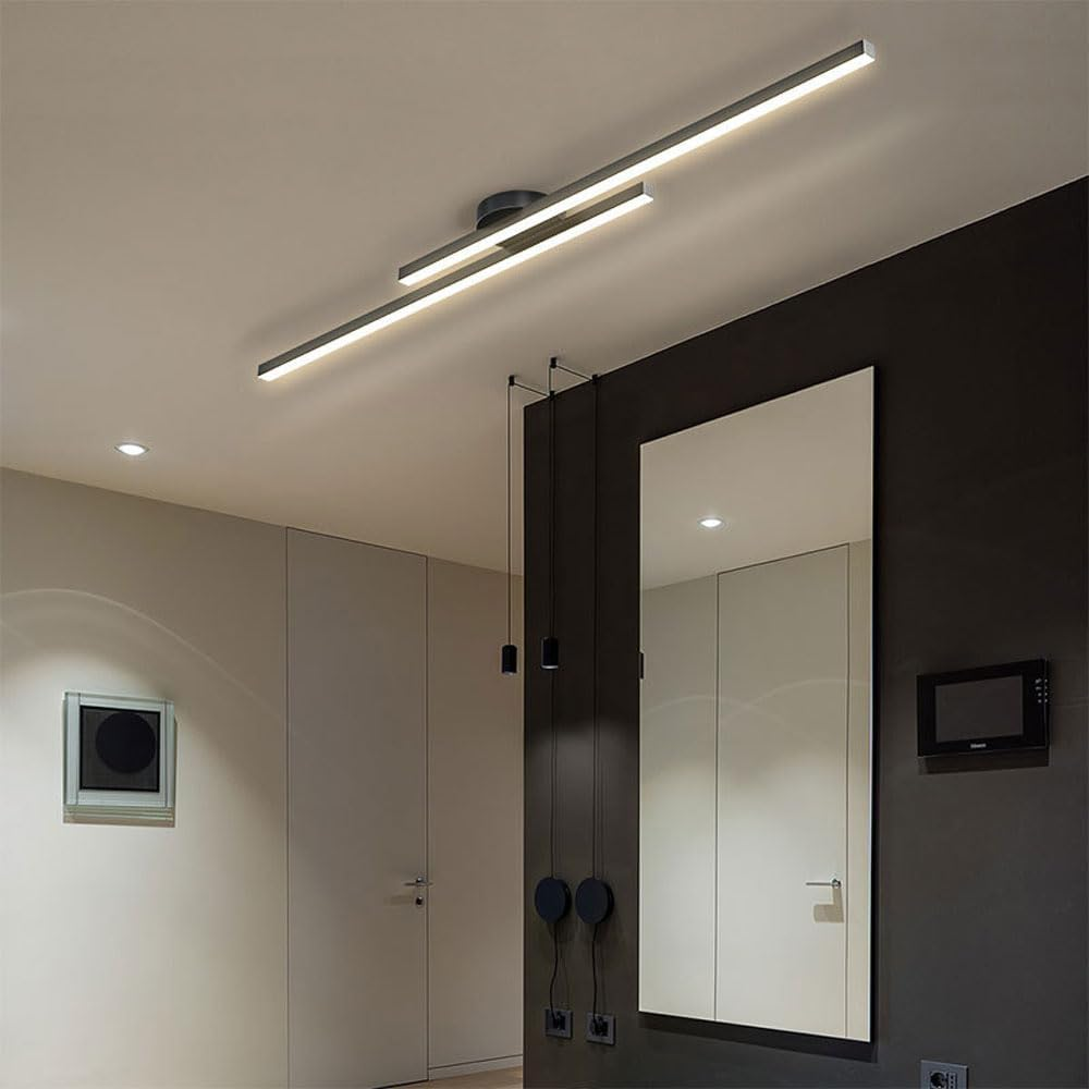 Lampada da soffitto Langstrip – LED – Nera – 21×5 cm – Design moderno per soggiorno e corridoio