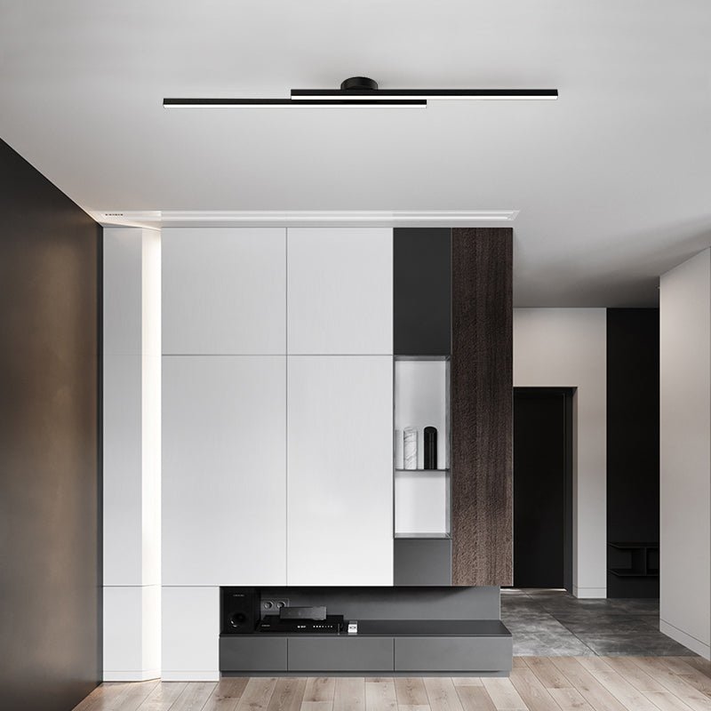 Lampada da soffitto Langstrip – LED – Nera – 21×5 cm – Design moderno per soggiorno e corridoio