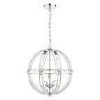 Laura Ashley Aidan Lampadario a Globo in Vetro e Cromo Lucido a 3 Luci