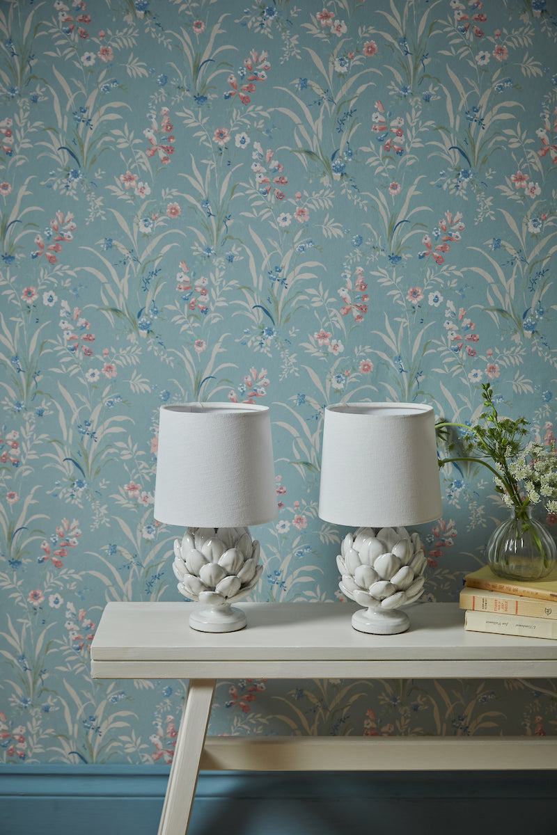 Lampada da tavolo Laura Ashley Artichoke Twin Pack Bianca