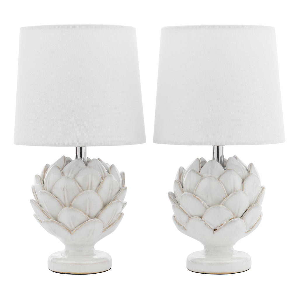 Lampada da tavolo Laura Ashley Artichoke Twin Pack Bianca