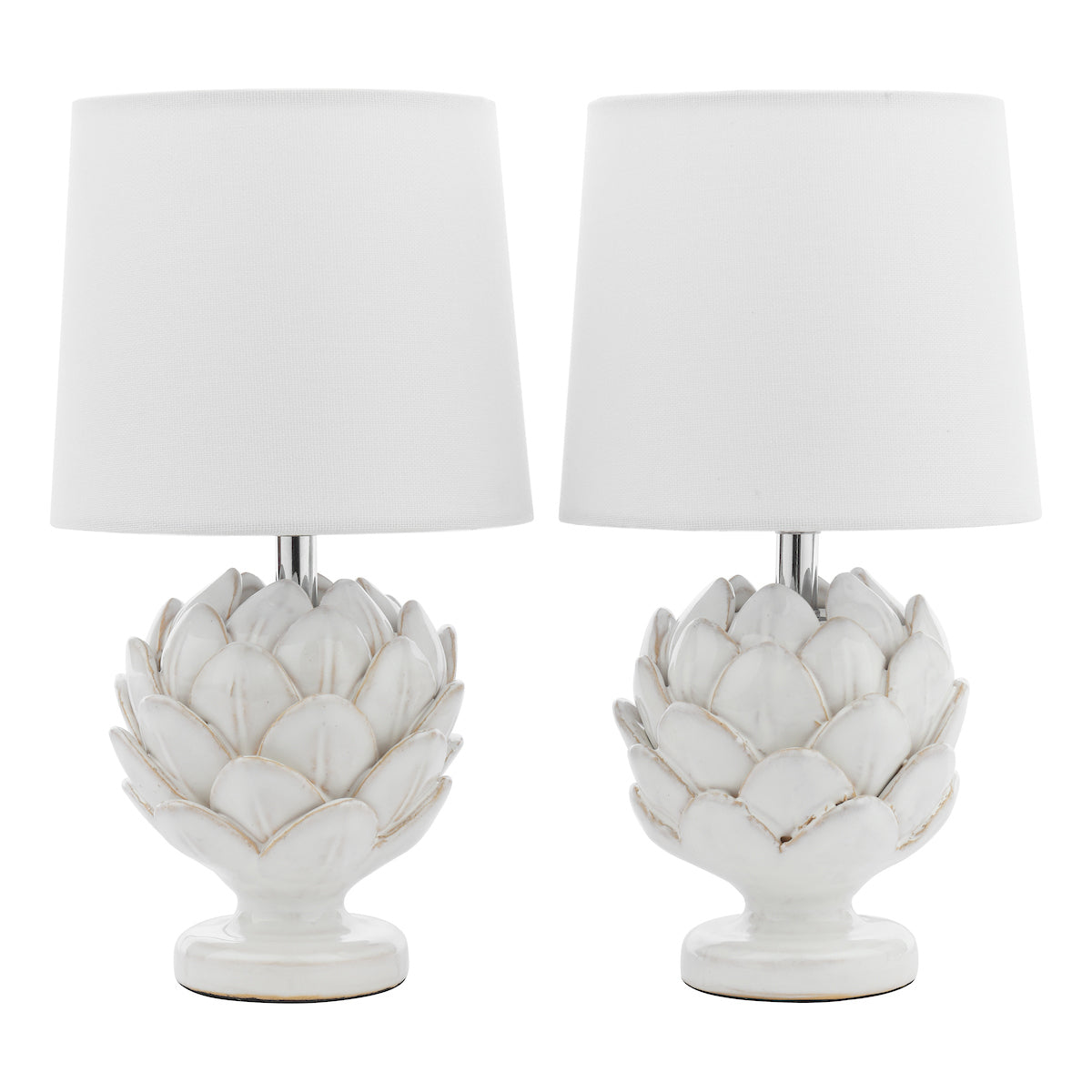 Lampada da tavolo Laura Ashley Artichoke Twin Pack Bianca