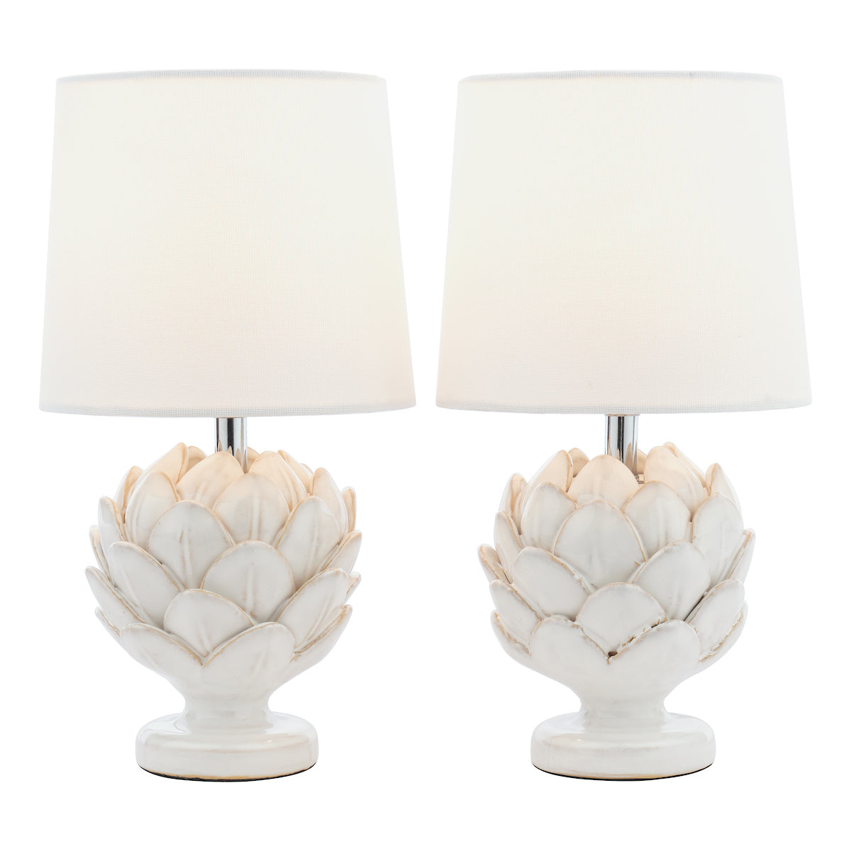Lampada da tavolo Laura Ashley Artichoke Twin Pack Bianca