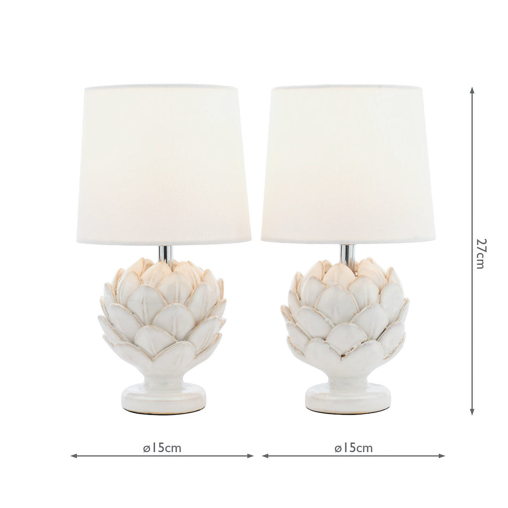 Lampada da tavolo Laura Ashley Artichoke Twin Pack Bianca