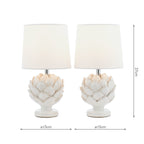 Lampada da tavolo Laura Ashley Artichoke Twin Pack Bianca