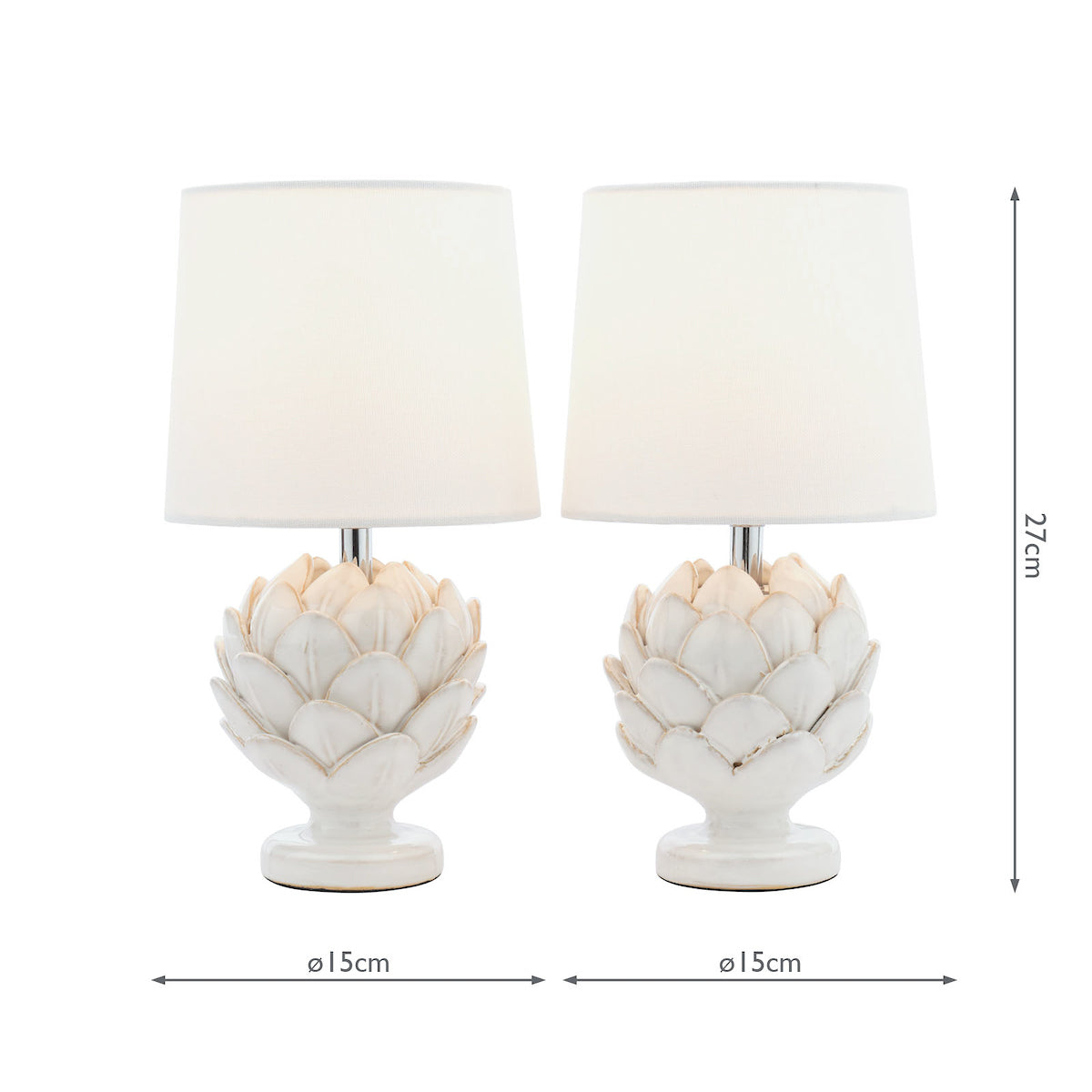 Lampada da tavolo Laura Ashley Artichoke Twin Pack Bianca