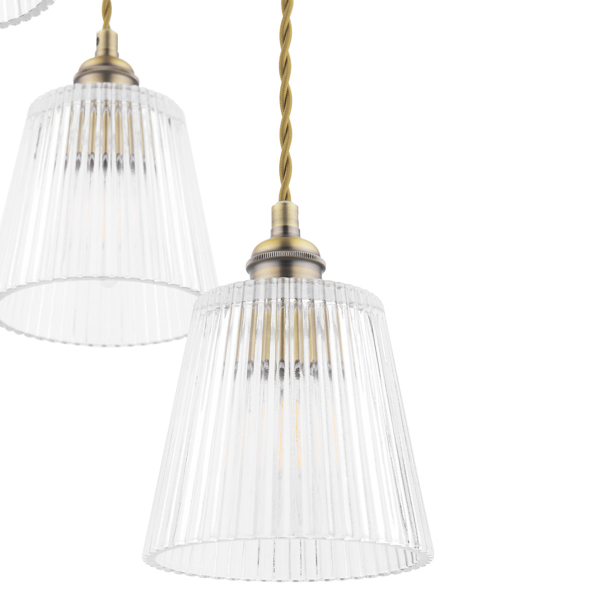 Laura Ashley Callaghan Pendant a 3 Luci in Ottone Antico