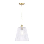 Laura Ashley Callaghan Grande Pendant in Ottone Antico e Vetro Rigato