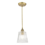 Laura Ashley Callaghan Piccolo Pendant in Ottone Antico e Vetro Rigato