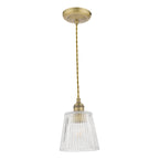 Laura Ashley Callaghan Piccolo Pendant in Ottone Antico e Vetro Rigato