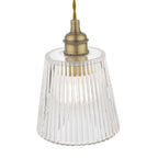 Laura Ashley Callaghan Piccolo Pendant in Ottone Antico e Vetro Rigato