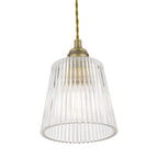 Laura Ashley Callaghan Piccolo Pendant in Ottone Antico e Vetro Rigato