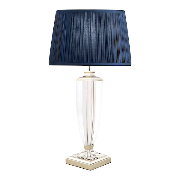 Lampada da Tavolo Grande Laura Ashley Carson Nichel Lucido e Cristallo