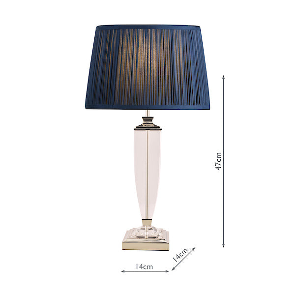 Lampada da Tavolo Grande Laura Ashley Carson Nichel Lucido e Cristallo