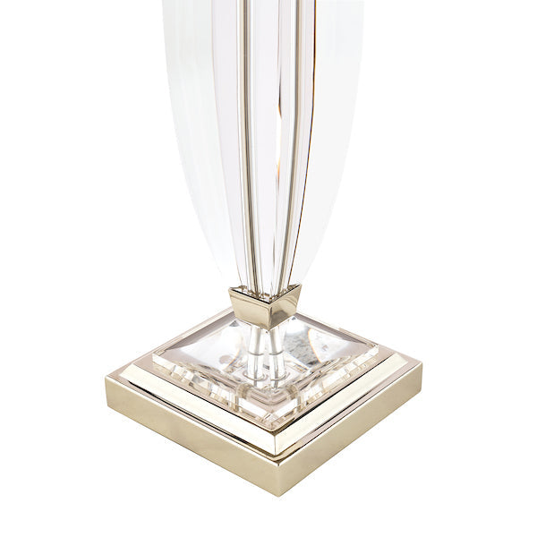 Lampada da Tavolo Grande Laura Ashley Carson Nichel Lucido e Cristallo