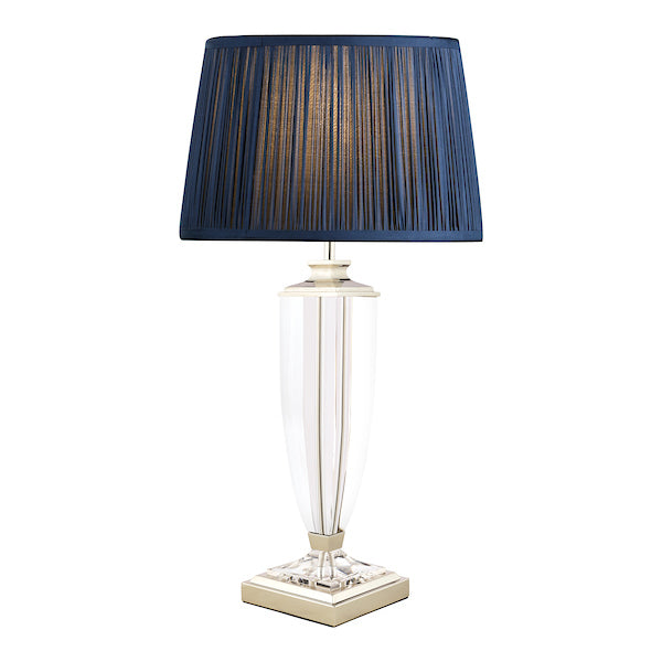 Lampada da Tavolo Grande Laura Ashley Carson Nichel Lucido e Cristallo