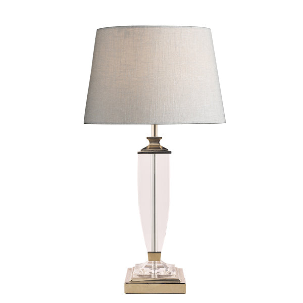 Lampada da Tavolo Media Laura Ashley Carson Nichel Lucido e Cristallo