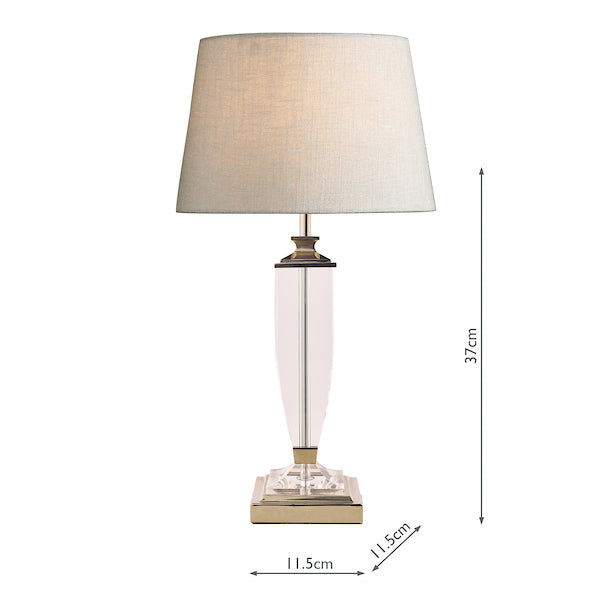 Lampada da Tavolo Media Laura Ashley Carson Nichel Lucido e Cristallo