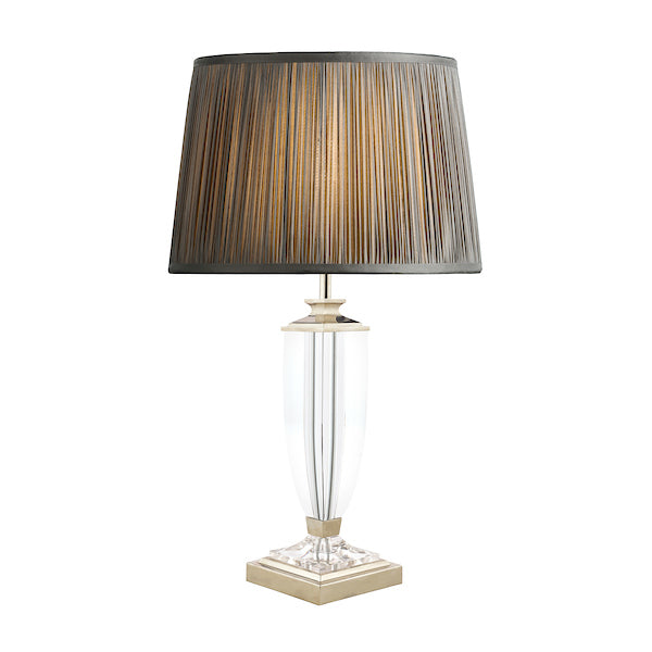 Lampada da Tavolo Media Laura Ashley Carson Nichel Lucido e Cristallo
