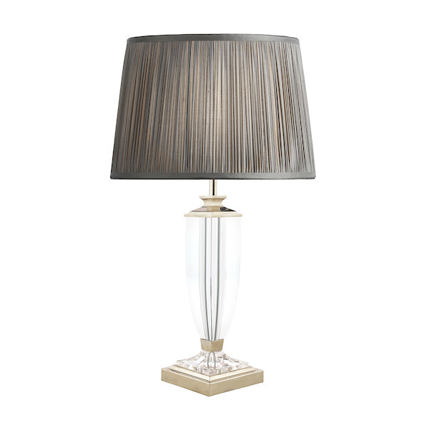 Lampada da Tavolo Media Laura Ashley Carson Nichel Lucido e Cristallo